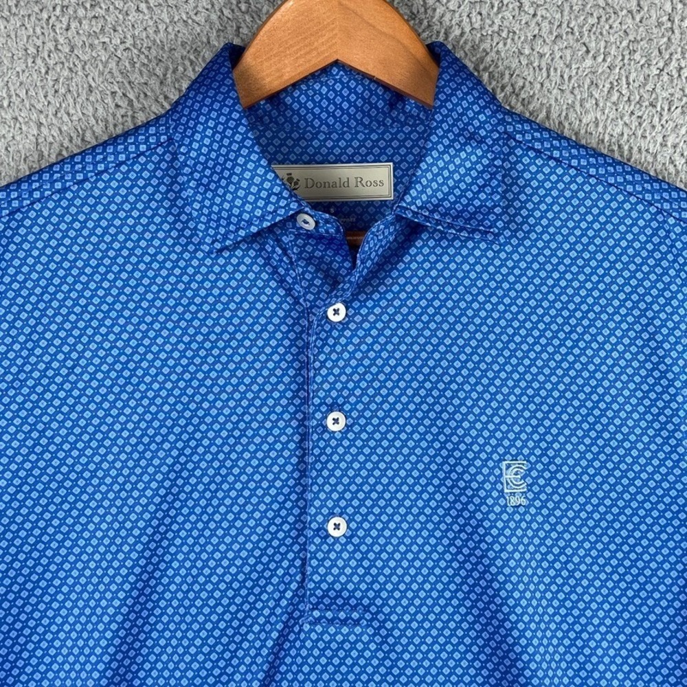 Lot of 2 - Donald Ross Golf Polo Shirt Mens Small Blue Geometric AOP Performance - Picture 5 of 16